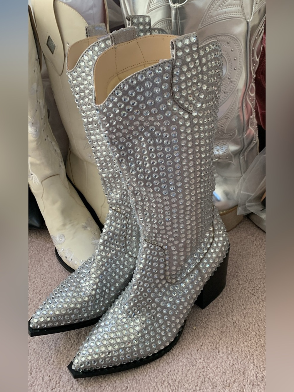 NWOT Betsey Johnson Rhinestone western BOOTS